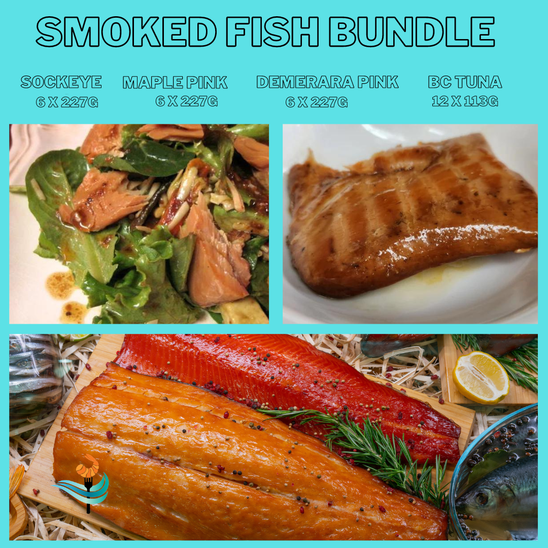 Smoked Fish Bundle - Pink Salmon -Sockeye Salmon -BC Albacore Tuna